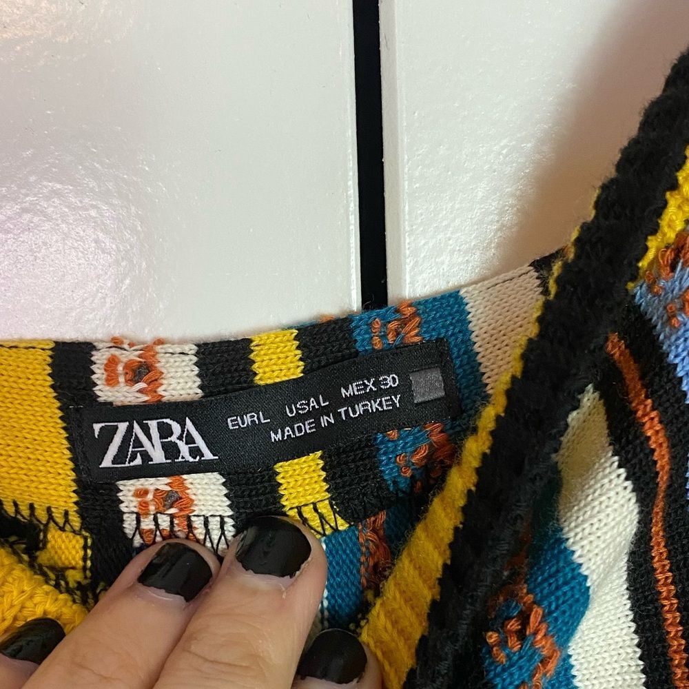 Zara Bohemian, Boho, Romper Multicolor Striped Comfortable NWOT Size L - Picture 12 of 12
